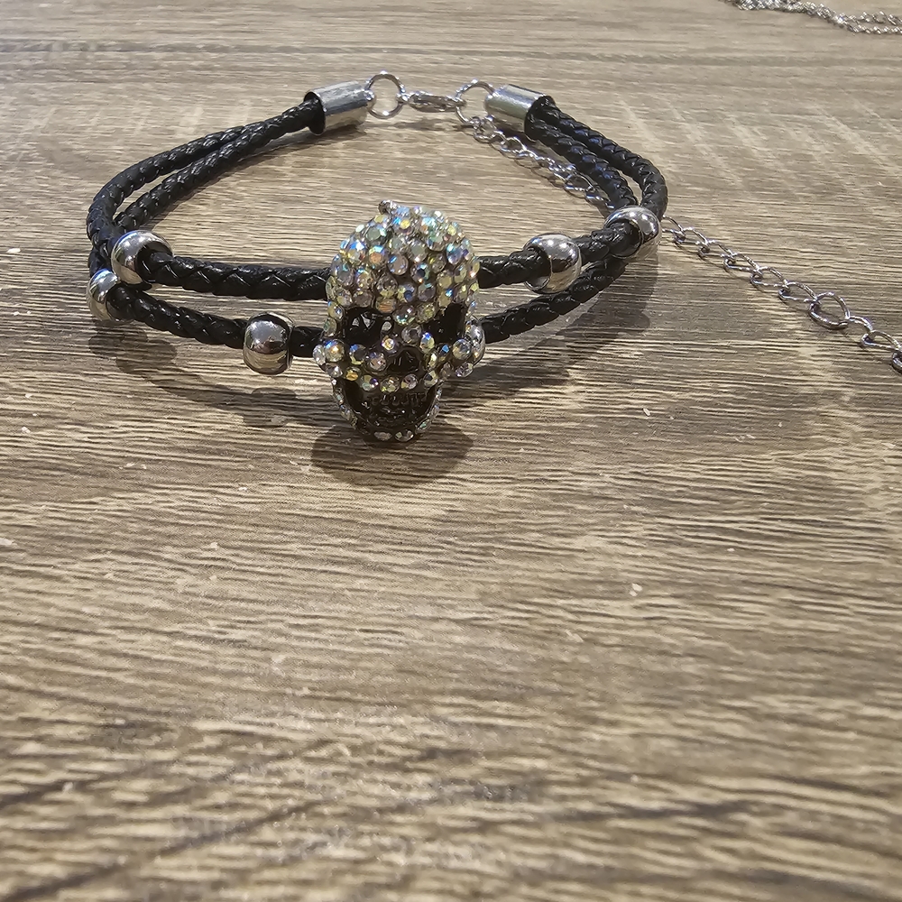 Black and Silver Skull Bracelet